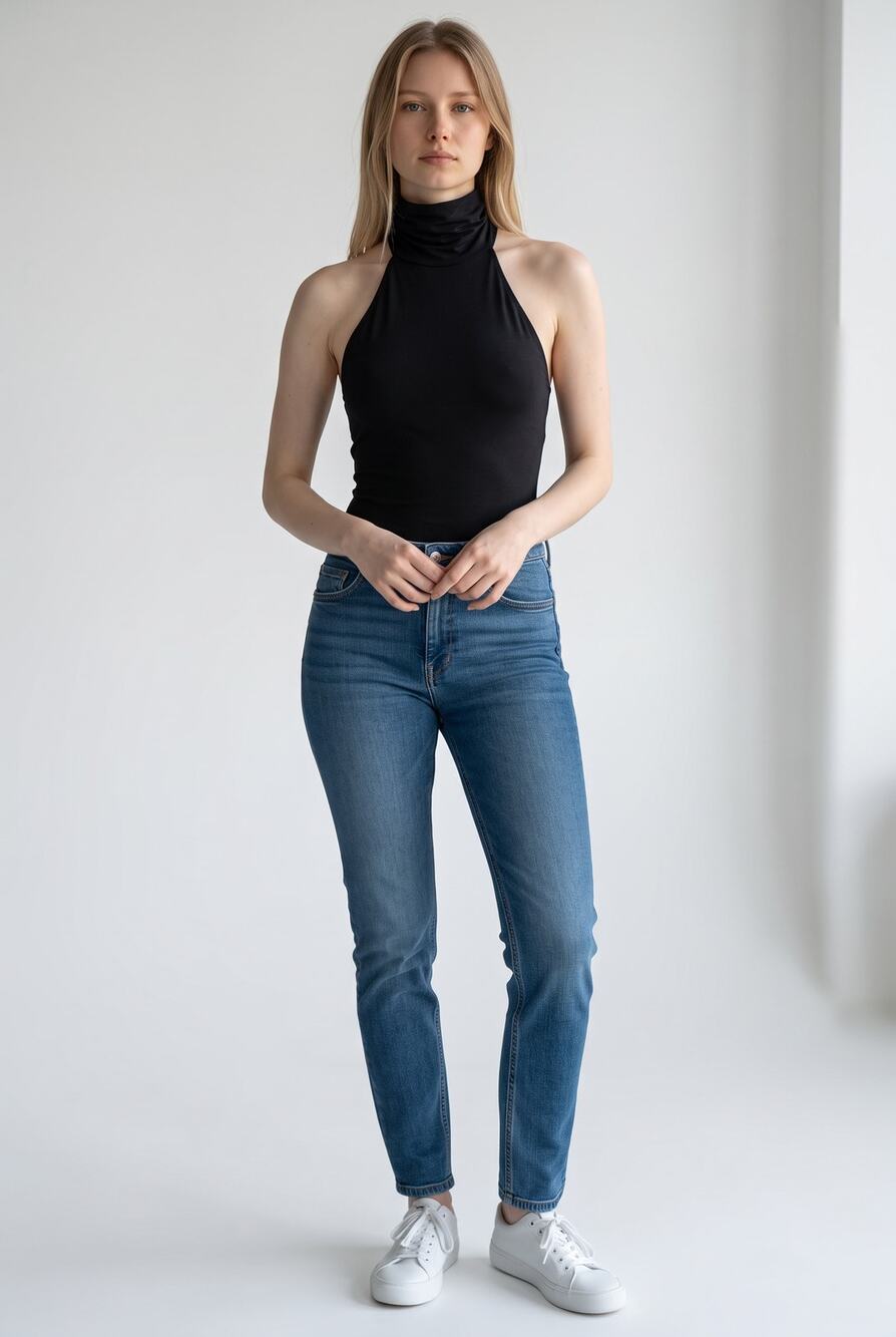 Wayf Black Mock Neck Racerback Bodysuit Sleeveless Turtleneck XS NWOT Minimalist